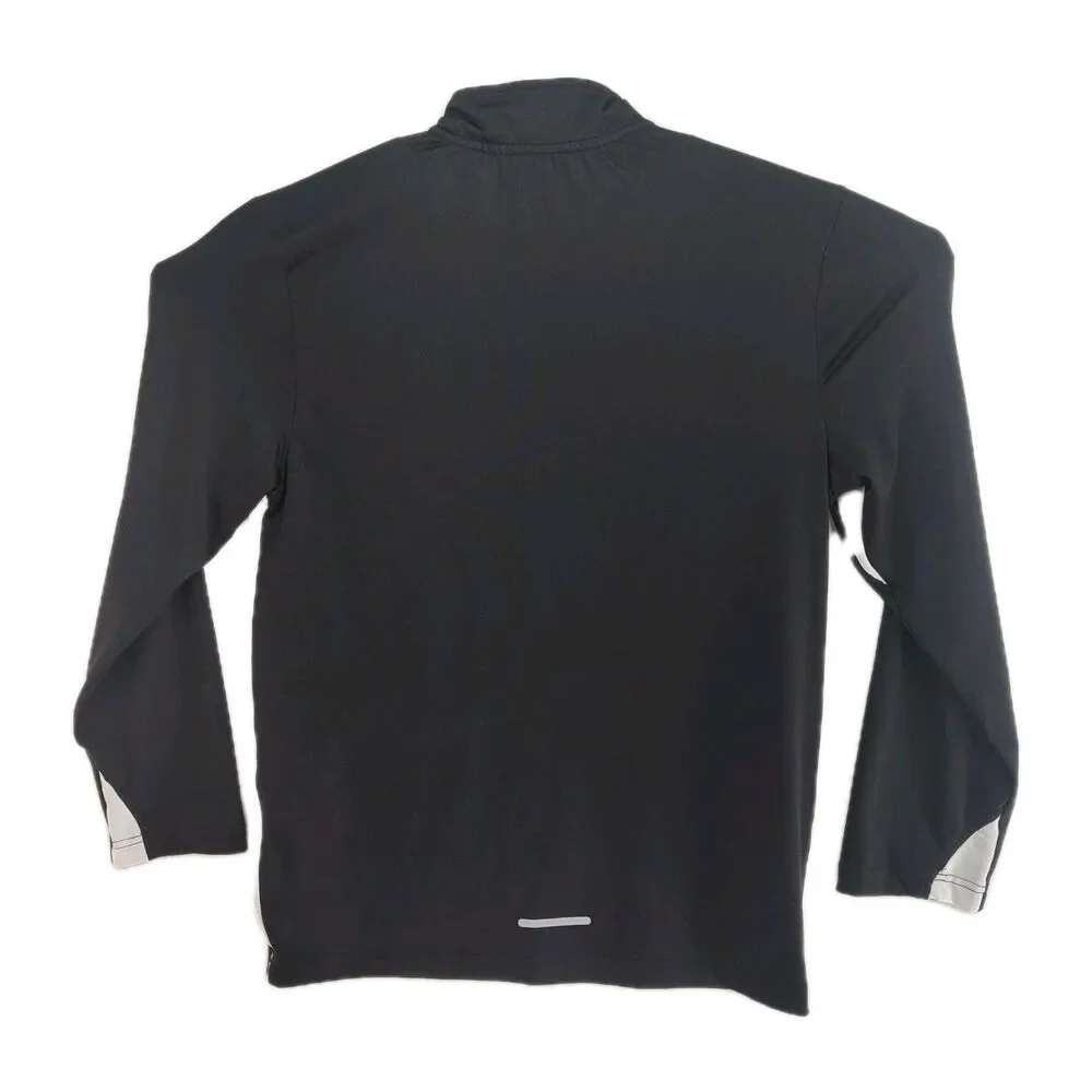 Reebok women's full-zip jacket, Medium, long sleeves, black w/ white accents VGC